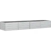 vidaXL Tuinverhoger, 320x80x45 cm, verzinkt staal, zilver