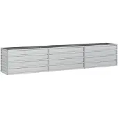 vidaXL Tuinverhoger, 240x40x45 cm, verzinkt staal, zilver