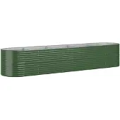 vidaXL Plantenbak 368x80x68 cm gegalvaniseerd staal groen