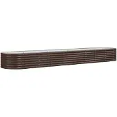 vidaXL Plantenbak 368x80x36 cm gegalvaniseerd staal bruin