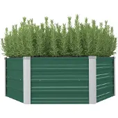 vidaXL Plantenbak verhoogd 129x129x45 cm gegalvaniseerd staal groen