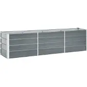 vidaXL Plantenbak verhoogd 240x40x45 cm gegalvaniseerd staal grijs