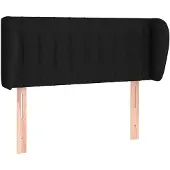 vidaXL Hoofdbord met randen 93x23x78/88 cm stof zwart