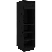 vidaXL Schoenenkast 34x30x105 cm massief grenenhout zwart