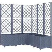 vidaXL Plantenbak met latwerk 120x120x136 cm polypropeen blauwgrijs