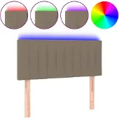 vidaXL Hoofdbord LED 100x5x78/88 cm stof taupe