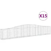 vidaXL Schanskorven 15 st gewelfd 400x30x60/80 cm ijzer