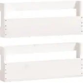 vidaXL Schoenenrekken 2 st 59x9x23 cm massief grenenhout wit