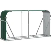vidaXL Haardhoutopslag 234x45x100 cm gegalvaniseerd staal groen