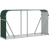 vidaXL Houtopslag, groen, 180x45x100 cm, verzinkt staal