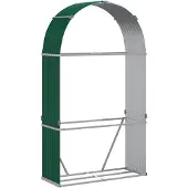 vidaXL Houtopslag, groen, 120x45x210 cm, verzinkt staal