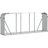 vidaXL Haardhoutopslag 234x45x100 cm gegalvaniseerd staal zilverkleur
