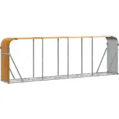 vidaXL Haardhoutopslag 300x45x100 cm gegalvaniseerd staal houtlook