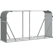 vidaXL Haardhoutopslag 180x45x100 cm gegalvaniseerd staal lichtgrijs