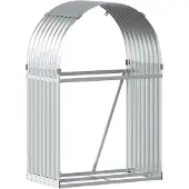 vidaXL Haardhoutopslag 80x45x120 cm gegalvaniseerd staal zilverkleurig
