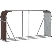 vidaXL Haardhoutopslag 180x45x100 cm gegalvaniseerd staal bruin