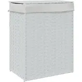 vidaXL Wasmand met deksel 46x33x60 cm poly rattan wit