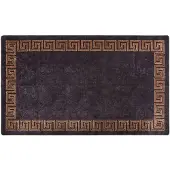 vidaXL Vloerkleed wasbaar 190x300 cm zwart en goudkleurig