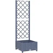 vidaXL Plantenbak met trellis blauwgrijs 40x40x121,5 cm PP