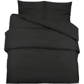 vidaXL Dekbedovertrekset lichtgewicht 200x220 cm microvezel zwart