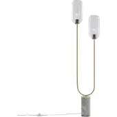 QAZQA Art Deco vloerlamp messing met helder glas 2-lichts - Rid