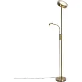 QAZQA Vloerlamp brons incl. LED en dimmer met leeslamp - Kelso