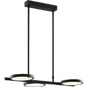 QAZQA Moderne hanglamp zwart incl. LED 3-staps dimbaar 3-lichts - Vivé