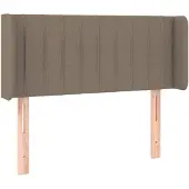 vidaXL Hoofdbord met randen 93x16x78/88 cm stof taupe