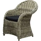 AVH-Collectie Roma dining tuinstoel naturel rotan - olefin black
