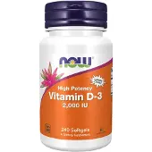 Now Vitamin D-3, 2,000 IU, 240 Softgels, Now Foods