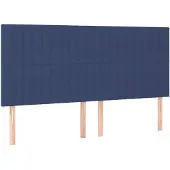vidaXL Hoofdbord blauw 180x5x118/128 cm stof