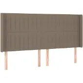 vidaXL Hoofdbord met randen 163x16x118/128 cm stof taupe