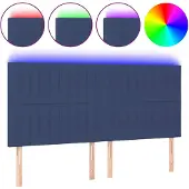 vidaXL Hoofdbord LED 180x5x118/128 cm stof blauw
