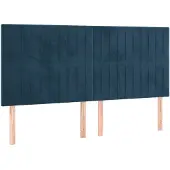 vidaXL Hoofdbord donkerblauw 200x5x118/128 cm fluweel