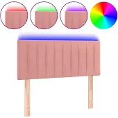 vidaXL Hoofdbord LED 80x5x78/88 cm fluweel roze