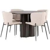 Ebuy24 Olivia eethoek tafel mokka en 4 Modesto stoelen beige.