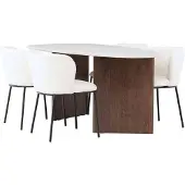 Ebuy24 Grönvik eethoek tafel offwhite en 4 Edina stoelen wit.