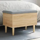 vidaXL Opbergbankje 62x42x46 cm bewerkt hout sonoma eikenkleurig