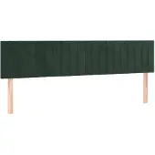 vidaXL Hoofdborden 160x5x78/88 cm fluweel donkergroen