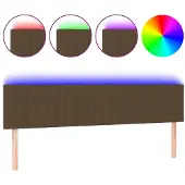 vidaXL Hoofdbord LED 160x5x78/88 cm stof donkerbruin