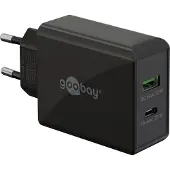 Goobay thuislader met 1x USB-C PD en 1x USB-A - 30W / zwart