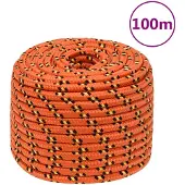 vidaXL Boottouw 12 mm 100 m polypropyleen oranje