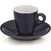 kela Mattia Espressokopjes met Schotels Donkerblauw - Set van 2