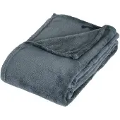 Atmosphera Fleece deken/fleeceplaid blauwgrijs 125 x 150 cm polyester - Plaids