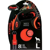 Flexi voor hond rollijn voor xtreme tape zwart / oranje L 8 mtr