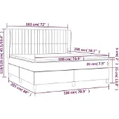 vidaXL Boxspring met matras stof donkerbruin 180x200 cm