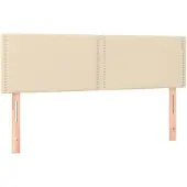 vidaXL Hoofdborden 144x5x78/88 cm stof crèmekleurig