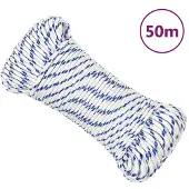 vidaXL Boot touw 3 mm 50 m polypropyleen wit