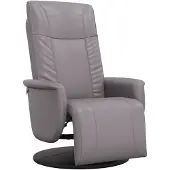 vidaXL Fauteuil verstelbaar met voetensteun kunstleer grijs