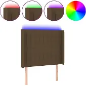 vidaXL Hoofdbord LED 103x16x118/128 cm stof donkerbruin